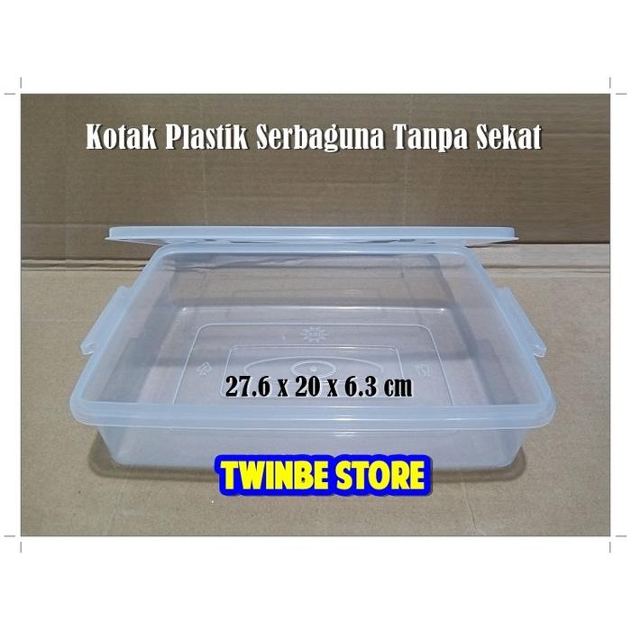 [TERLARIS] Kotak Plastik Storage Box Multifungsi 3 Sekat Besar Aksesoris Uang - Tanpa Sekat[TERLARIS