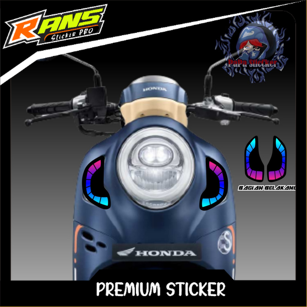 stiker lampu scoopy 2021-2023 STICKER LAMPU ALIS (stoplamp + sen depan blakang) PAPA 2