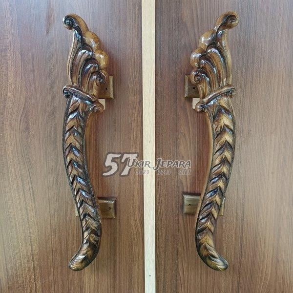 Tarikan pintu rumah - Gagang pintu ukir jepara bahan kayu jati