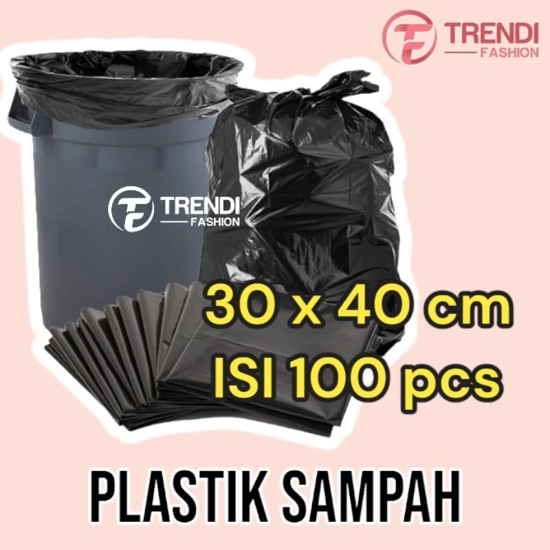 Kantong Plastik Sampah 30 x 40 cm isi 100 - Plastik Hitam Sampah - Kantong Tempat Sampah Hitam