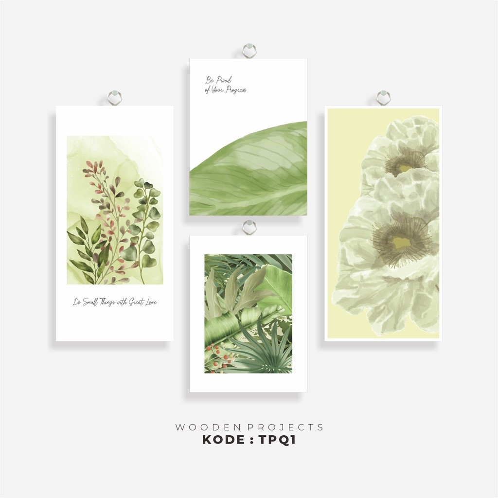 Wooden Projects Set Hiasan Dinding Pajangan Rumah Aesthetic Dekorasi Kamar Polaroid Tropical - TPQ1
