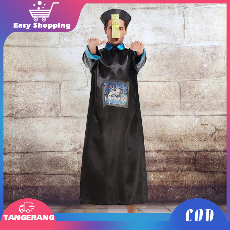 Kostum Zombie Cina Dewasa Kostum Vampire Karnaval Setan Kostum Cosplay Full Set Kostum Vampir China