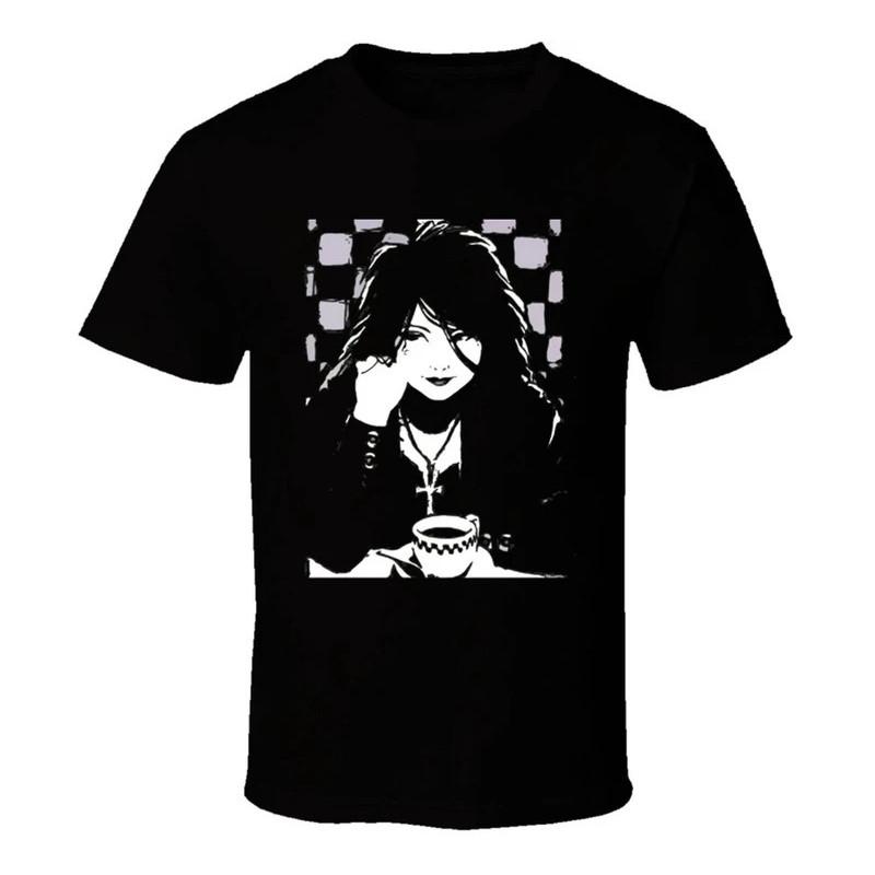 gaya jalanan Death Sandman Neil Gaiman Komik Goth Cetakan Grafis Musim Panas Merek Mewah Kaos Pria d