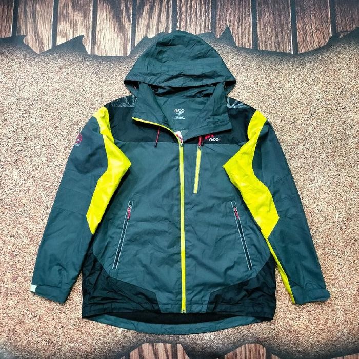 jaket gunung outdoor abu abu AVOQ ULIMATE LINE parasut tipis casual bagus size XL