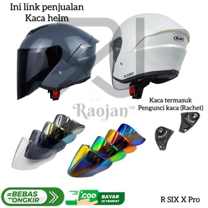 Kaca helm RSix XPro Visor helm R Six Pro, R Six Xpro