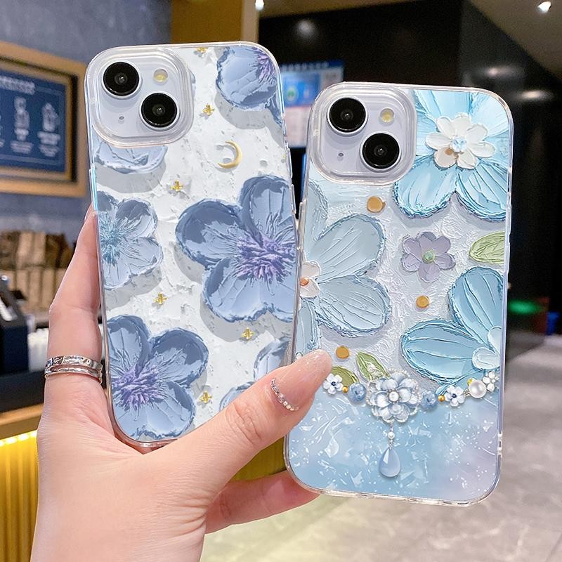 Softcase For IQOO Z7i Z6 5G Neo U1 U1x U5x Silicon Anticrack Case Pro Flower Oil Painting Casing Hp