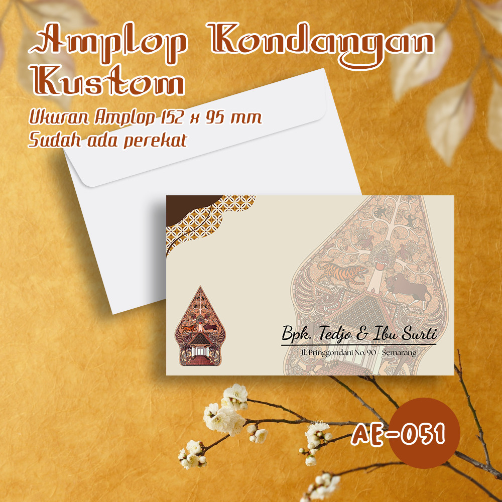 Amplop Kondangan Pernikahan Tema Batik & Wayang | Estetik, Elegan, Unik dan Terjangkau Isi 50 PCS