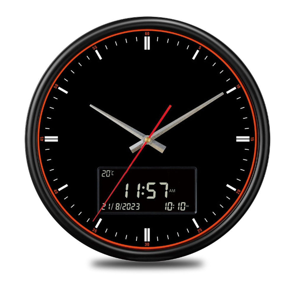 Azan Wall Clock Muslim Clock Digital-Analog Watch with Hijri Calendar Azan Prayer Time Fajr Alarm Mo