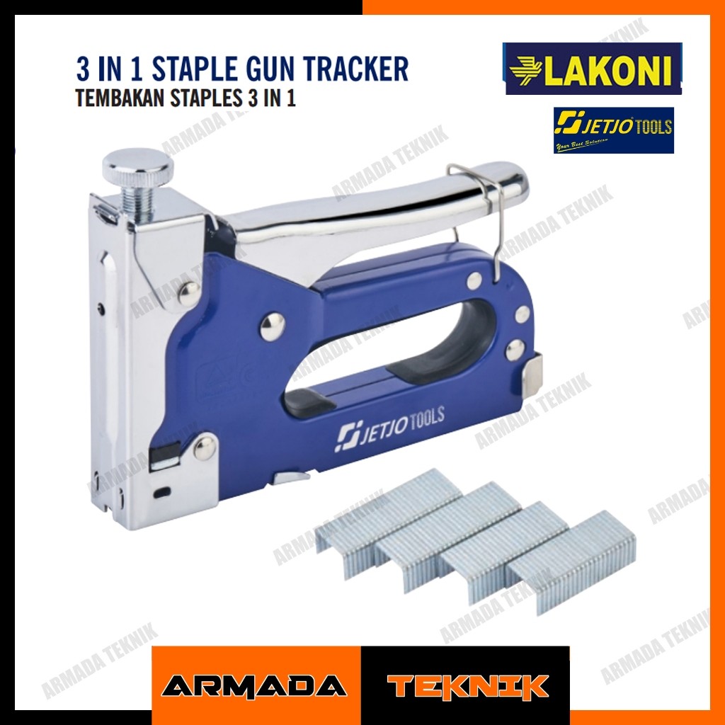 Lakoni Pro Jetjo Staples Tembak 6 - 14 mm Staple Gun Tacker 3 in 1 Steples
