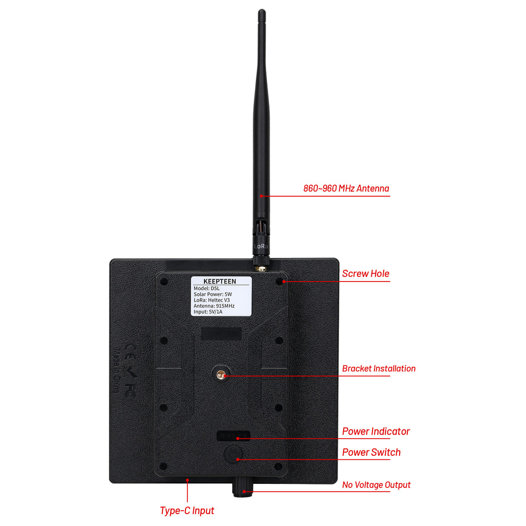 D5 Solar Powered ESP32 LoRa Meshtastic Built in 6000mAh Battery with Antenna Heltec LoRa 32 SX1262 L