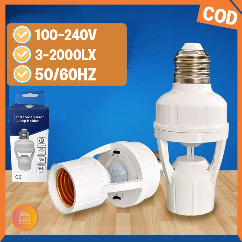 Fitting Lampu Bohlam Sensor Gerak Otomatis Bohlam Sensor 60w