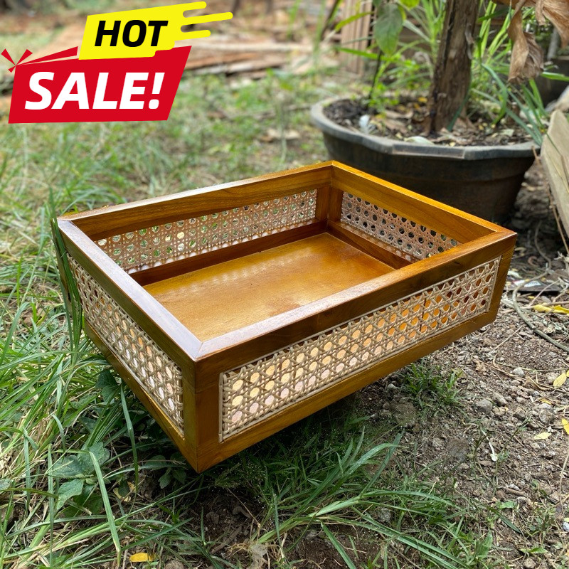 Nampan Rotan Asli – Nampan Rotan Handmade Jepara – Nampan Rotan Estetik Minimalis Kekinian