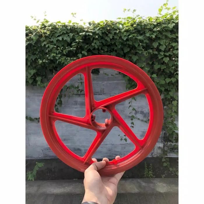 Velg Sepeda Racing ukuran 16 BMX/Lipat - Merah, 16 Jari Terlaris