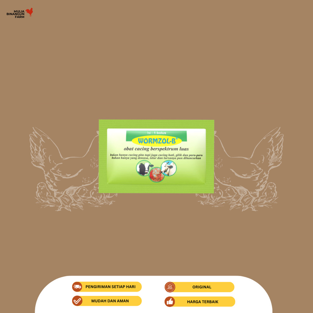 Wormzol-B Obat cacing hewan besar Kemasan 1 bolus