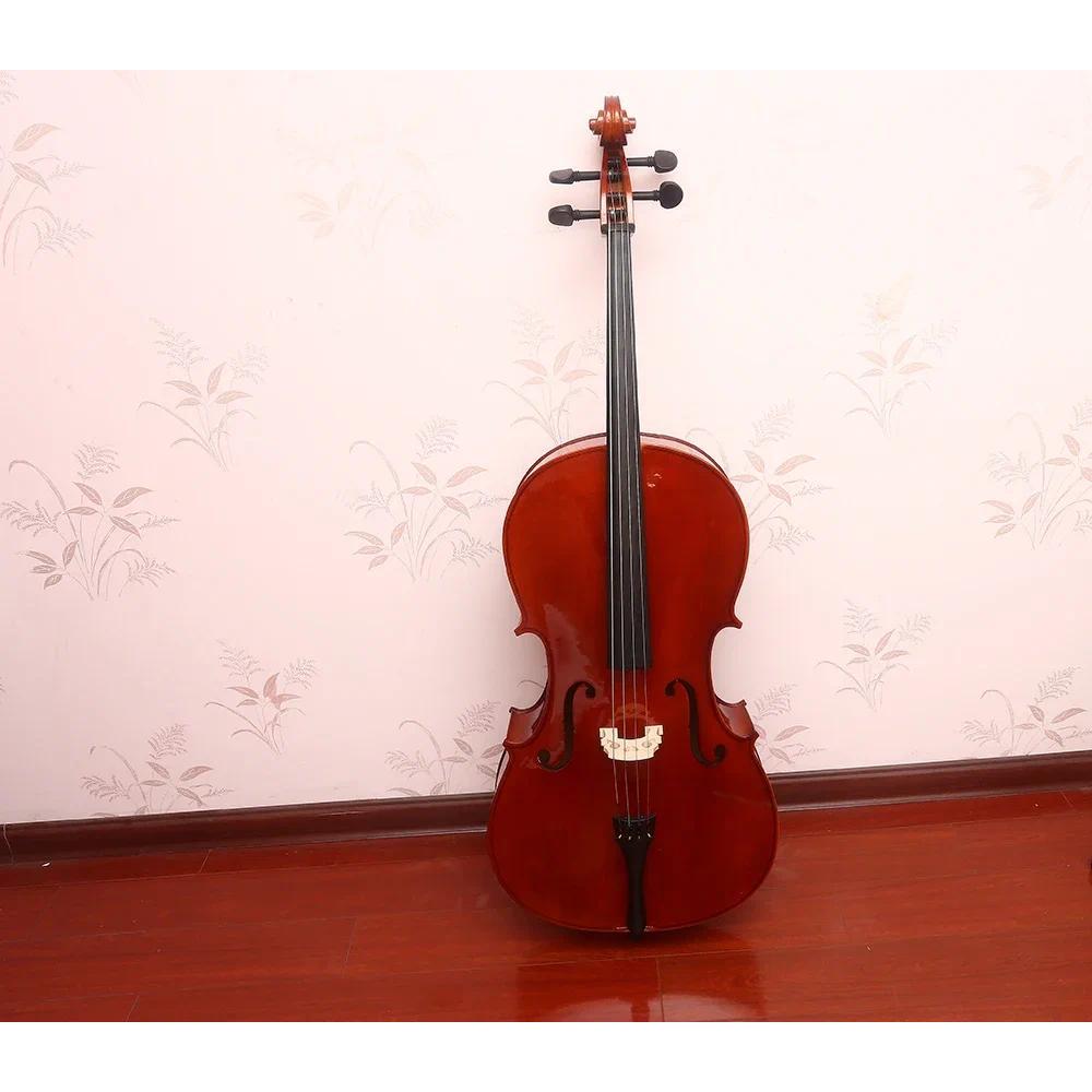 red light Basswood cello 4/4 Maple back side panel student cello instrument beginner professional ce