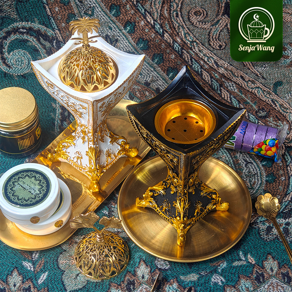 NEW - TEMPAT BAKAR DUPA BULAT ARAB ANTIK RESIN MEWAH DUPA BAKAR ARAB DUPA BAKAR KOTAK MEWAH BENTUK
