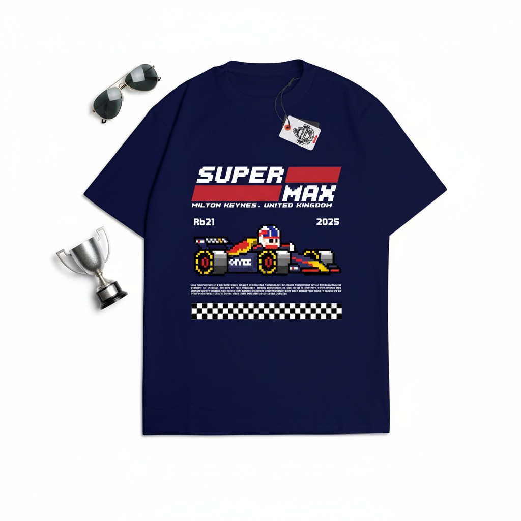 GILAN Kaos Baju Distro Unisex Gambar Formula One F1 REDBULL RED BULL MAX VERSTAPPEN