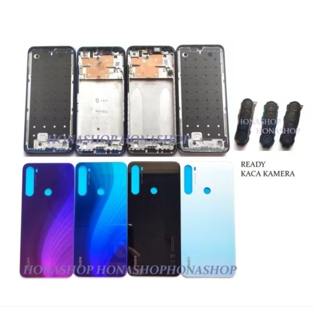 backcover kesing housing casing backdoor full set Xiaomi redmi note 8 frame + backdoor + ring lensa 