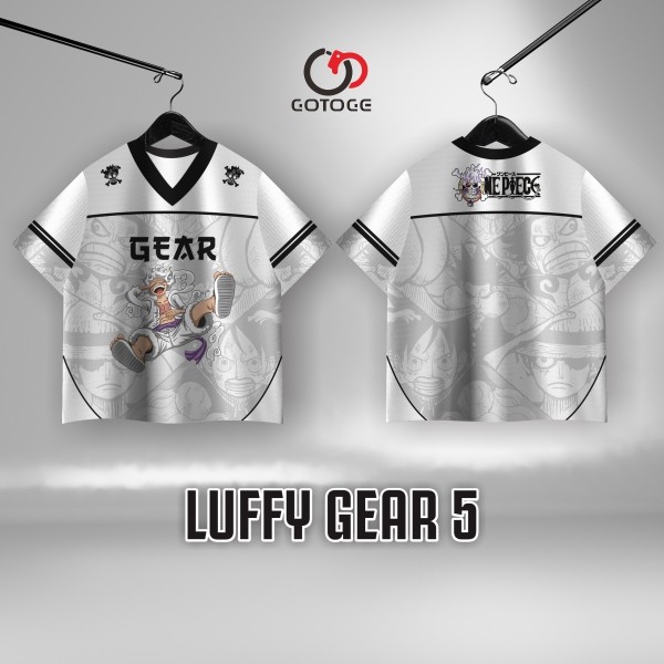 Distromax - Jersey Series Anime One Piece Luffy Gear 5 Unisex Streetwear Oversize
