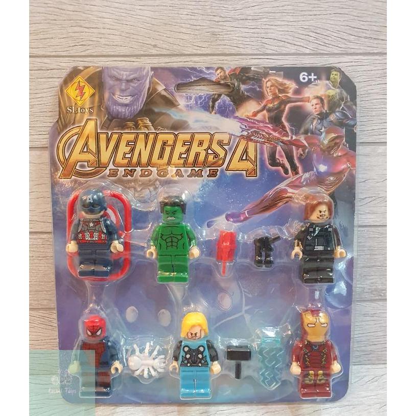 Mainan Anak Miniatur Avengers Lego Figur Set SL89149 - Topper Kue