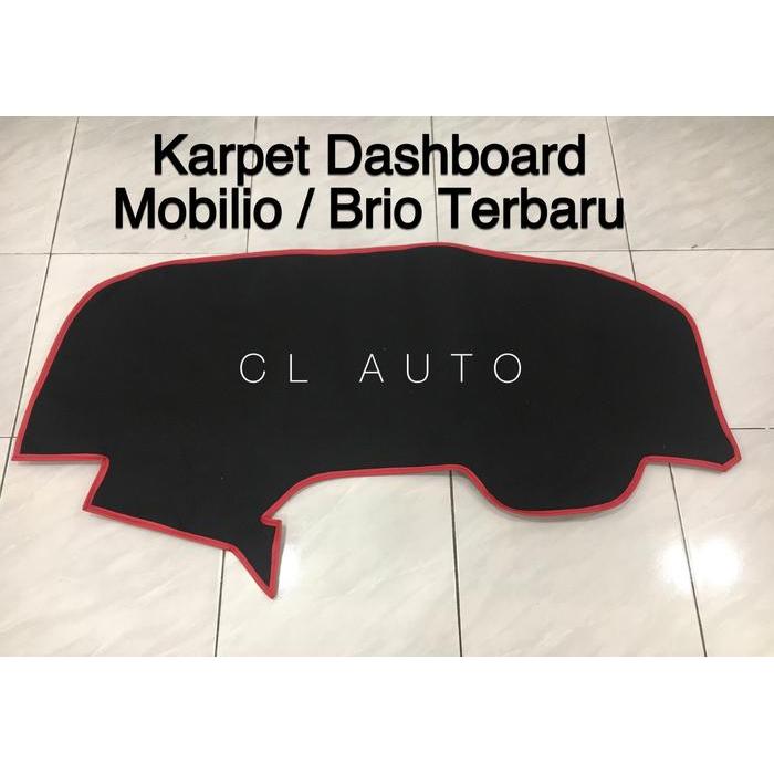 KARPET COVER ALAS DASHBOARD MOBILIO / BRIO TERBARU BAHAN BELUDRU HITAM - HITAM FULL