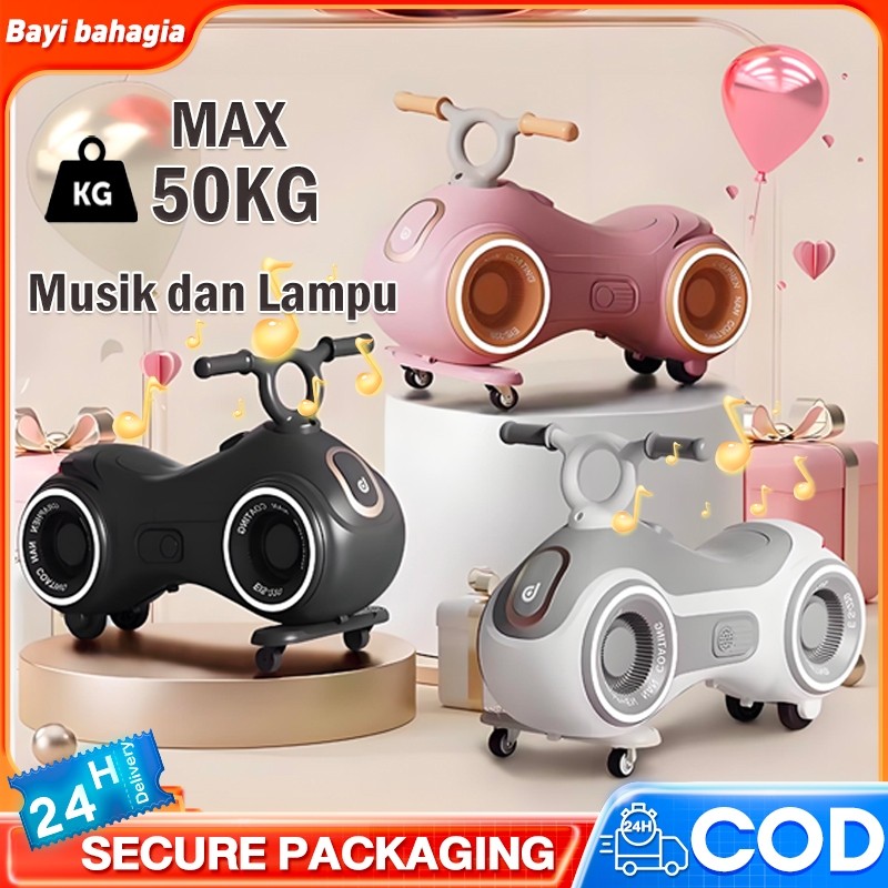 Sepeda Balance Mainan Anak bike Mobil Ayun LED Musik  Sesuai Bayi 1-6 Tahun