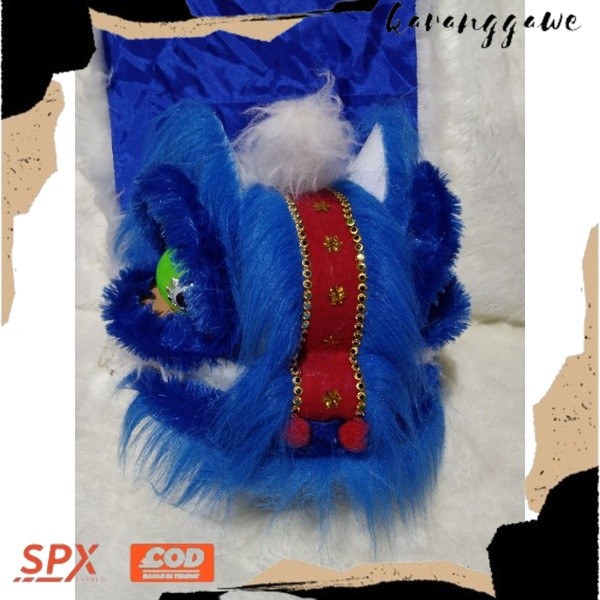 NEW Barongsai biru besar, kepala dewasa juga masuk NV