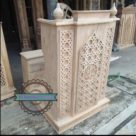 Mimbar Masjid jati mentahan - Podium Khotbah ukir Jepara bNs