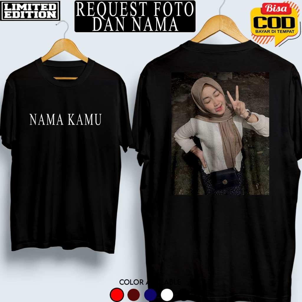 SEHARI JADI  Baju Kaos Custom Depan Belakang Bebas Pakai Foto Logo Dan Nama Suka Suka Sendiri