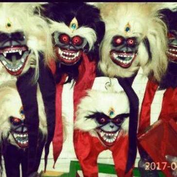 Kera putih kera hitam topeng monyet Monyet Marah kuda lumping jaranan devil