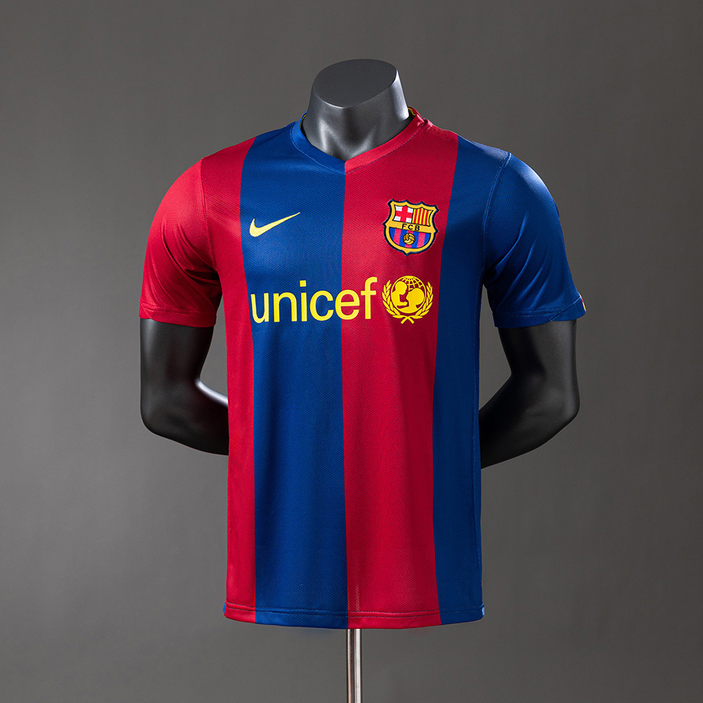 Jersey Barcelona 06/07 Player Version Retro Home T shirt pria