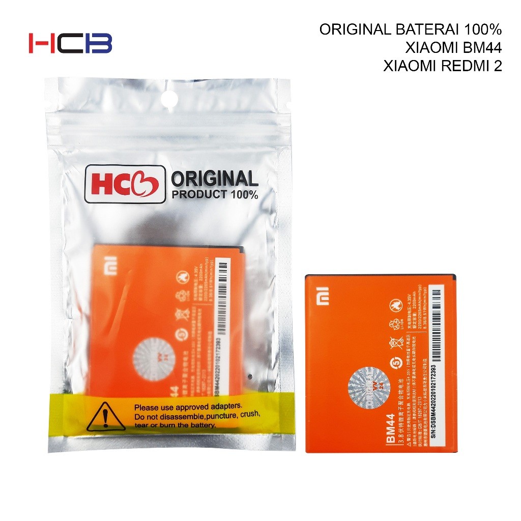 BATERAI BATRE XIAOMI BM44 XIAOMI REDMI 2 ORIGINAL 100%
