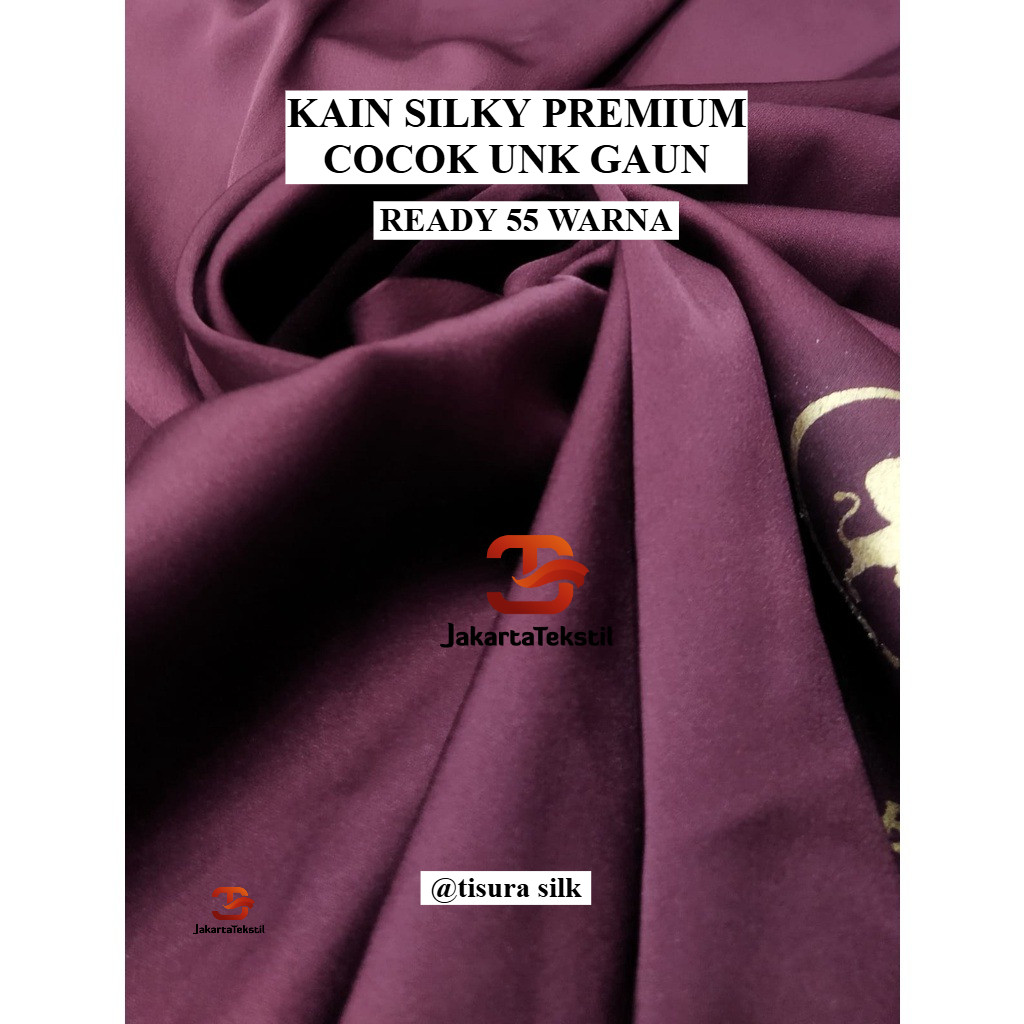 KAIN SILKY SATIN PREMIUM SULTAN (merk Tisuraa) CCOK unk Gaun Pengantin