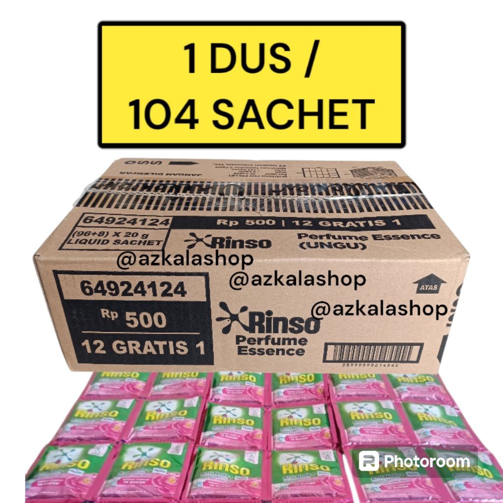 Rinso Soklin cair sachet renceng 1 dus Rp.500 ( harga promo)