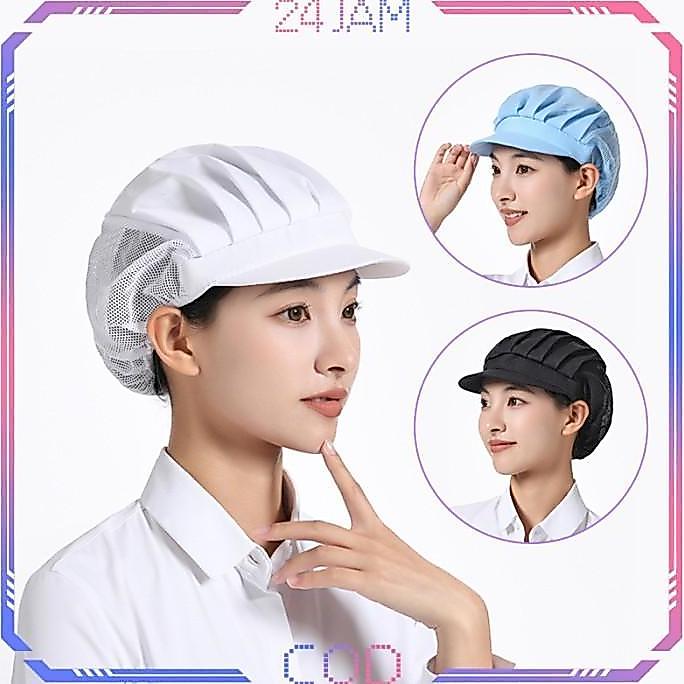 QYUISHOP Topi Masak Koki Topi Cheff Topi Chef Putih Porositas Topi Chef Jaring Topi Chef Hitam
