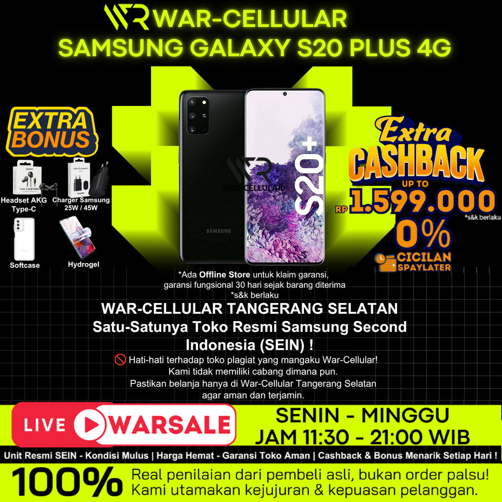 SAMSUNG GALAXY S20 PLUS | S20+ 8/128GB SECOND RESMI SEIN (Samsung Electronics Indonesia)
