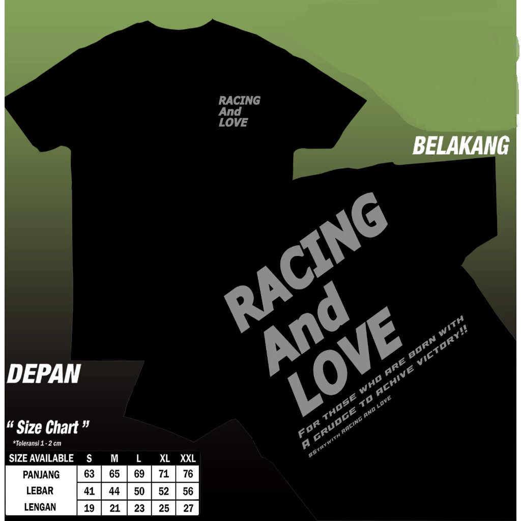 KAOS Racing And Love/ kaos Distro  Racing And Love kaos Pria dan Wanita CZ1