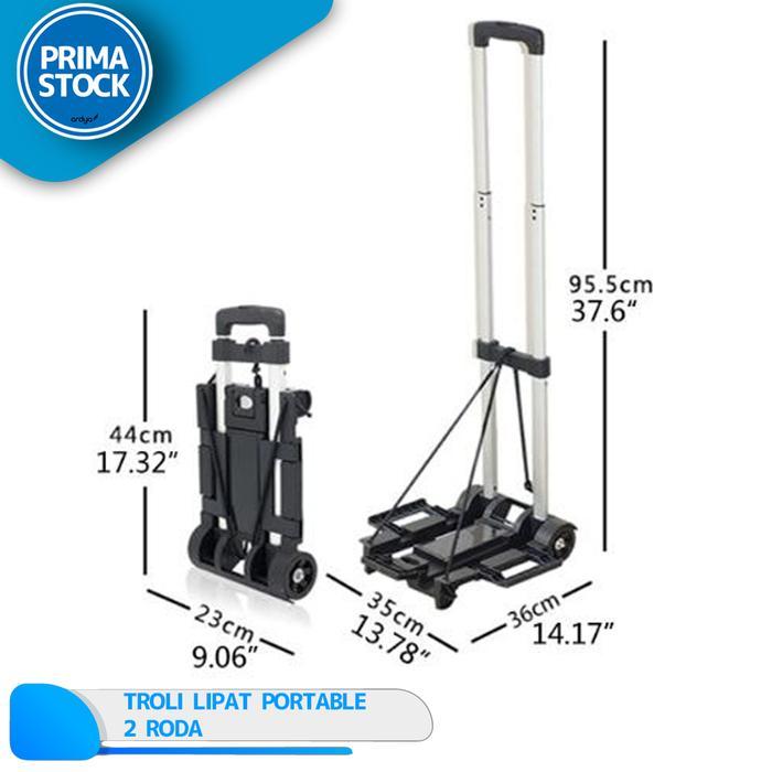 TROLI LIPAT BARANG + TALI IKAT ALUMINIUM TROLLEY GAS GALON 2 4 RODA - 2 RODA