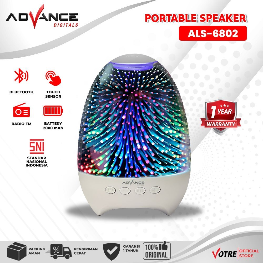 Advance ALS6802 Speaker Portable Bluetooth Touch Lamp Speaker Portable Desk Lamp Speaker Lampu Flame
