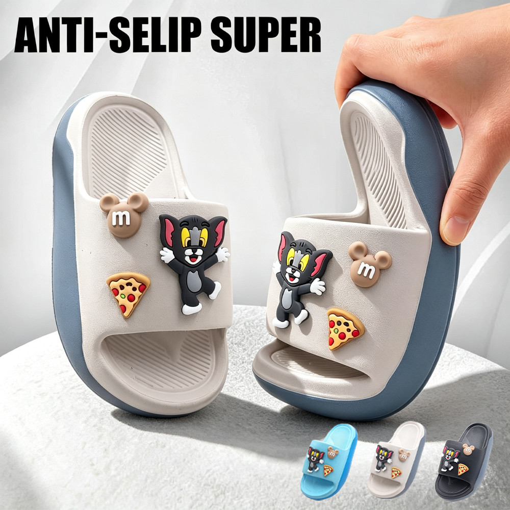INKAYNI 1-6 Tahun Tom and Jerry Sandal anak laki laki putih Sandal anak fipper Sandal anak laki laki