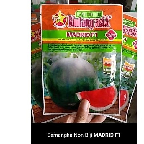 MADRID f1.bibit semangka non biji/benih semangka Non biji kemasan 20 gr