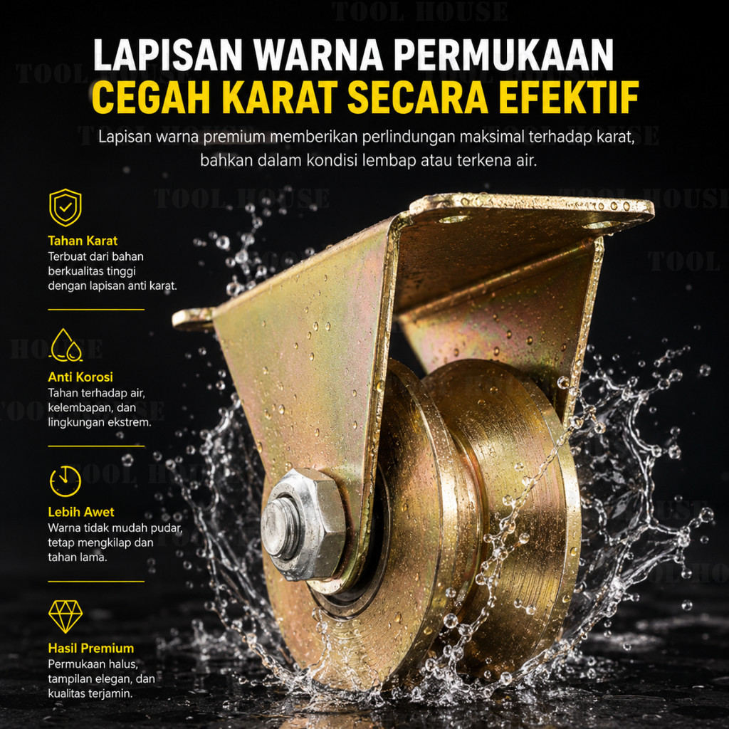 FI Tool House [Garansi Toko 1 Tahun] 50 Mm Roda Gerbang Pagar Roda Pagar Model U & V Roda Pintu Paga