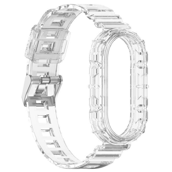 Strap Mi Band 8 SET TPU Transparan Tali Pengganti Xiaomi Mi Band 8 - White, Miband8