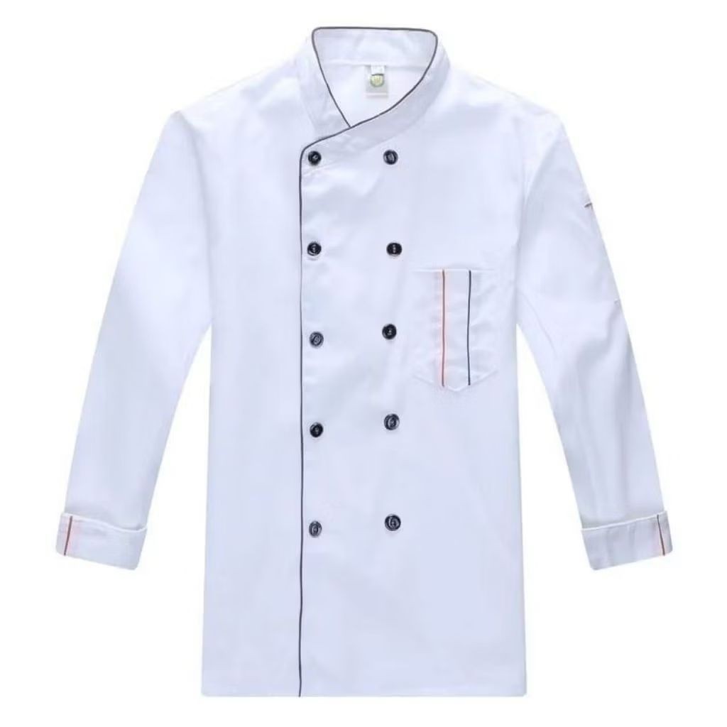 KEKERUN BAJU KOKI SERAGAM JACKET CHEF LENGAN PANJANG LENGAN PRIA WANITA