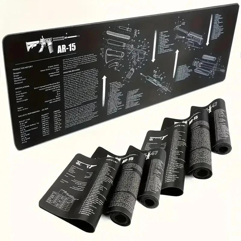 AR15 AK47 Remington 700   Cleaning Mouse Pad Parts Drawing Instructions Workbench desk mat Repair an