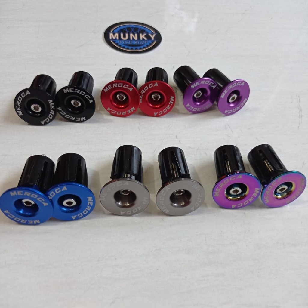 Foto Meroca Tutup Handgrip handlebar end plug dengan screw lock