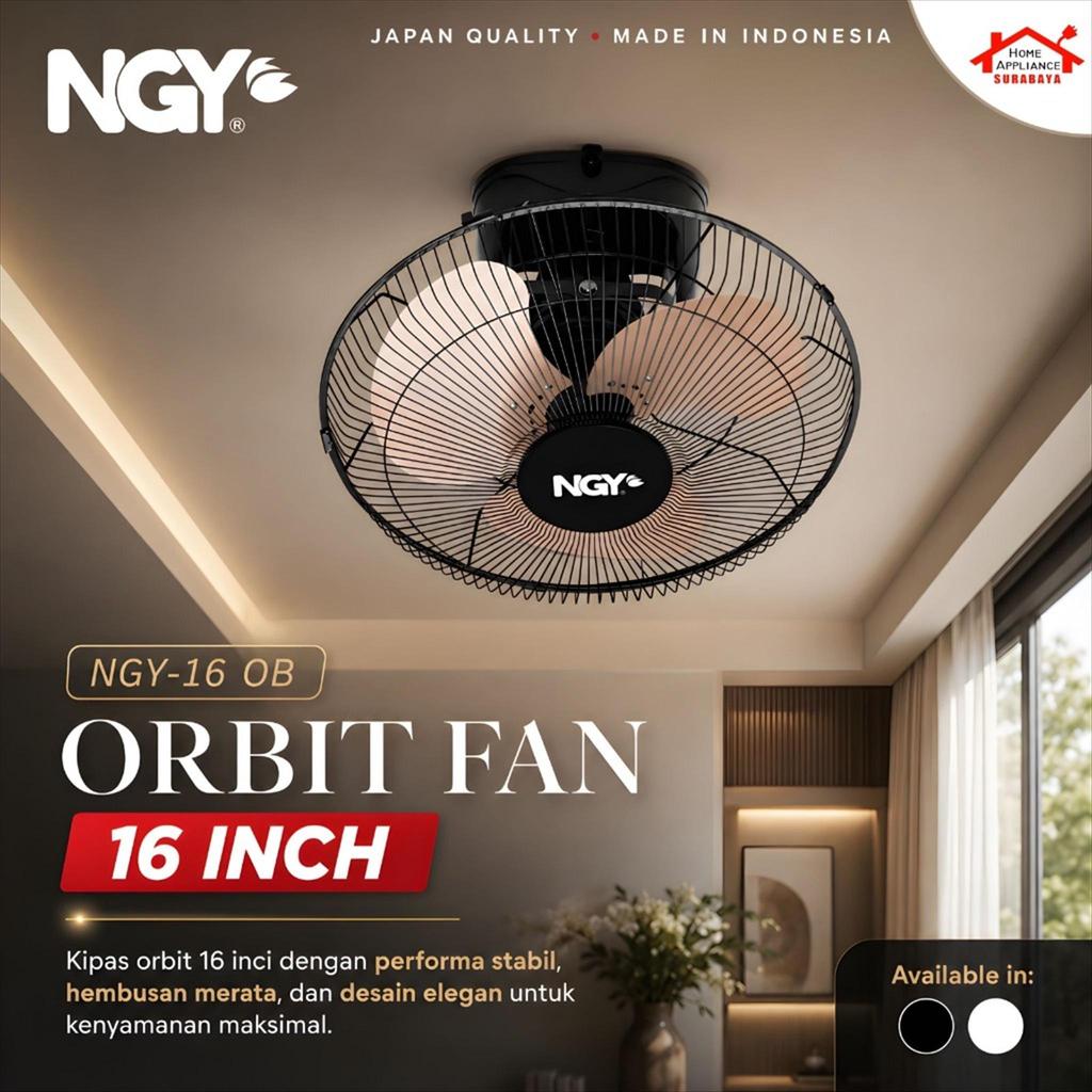 NAGOYA Orbit Tornado Fan 16 Inch Baling Besi NGY 16 OB - Kipas Angin Plafon Oscilasi Ceiling 16" NGY