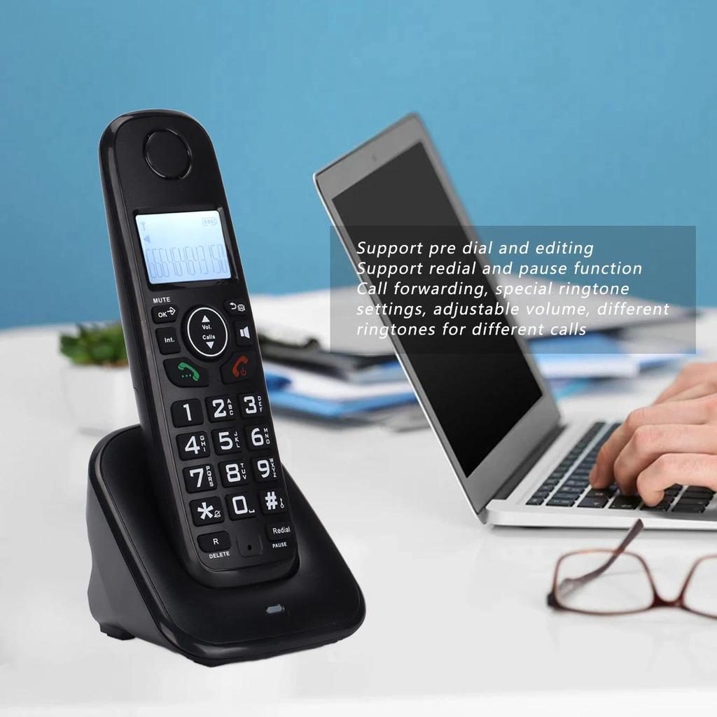 Cordless Handset D1001 Cordless Speakerphone Multifunction Expandable gital Cordless Phone System fo