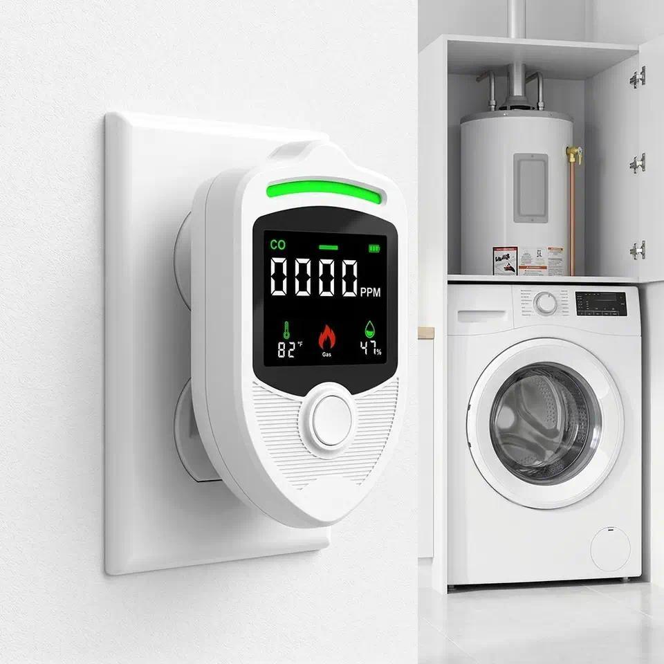 4 Environmental Sensors Wireless Gas Detection System Temperature Humidity Sensors LCD Display Combu