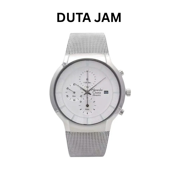 JAM TANGAN PRIA ALEXANDRE CHRISTIE AC6245 AC 6245 MCBSSSL SILVER CHRONOGRAPH STAINLESS STRAP